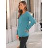 imageAUTOMET Womens Fall Fashion Long Sleeve Shirts Dressy Casual Pleated Basic Trendy Tops Winter Clothes 2025Cyan