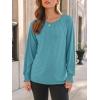 imageAUTOMET Womens Fall Fashion Long Sleeve Shirts Dressy Casual Pleated Basic Trendy Tops Winter Clothes 2025Cyan