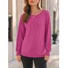 imageAUTOMET Womens Fall Fashion Long Sleeve Shirts Dressy Casual Pleated Basic Trendy Tops Winter Clothes 2025Hot Pink
