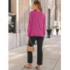 imageAUTOMET Womens Fall Fashion Long Sleeve Shirts Dressy Casual Pleated Basic Trendy Tops Winter Clothes 2025Hot Pink