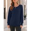 imageAUTOMET Womens Fall Fashion Long Sleeve Shirts Dressy Casual Pleated Basic Trendy Tops Winter Clothes 2025Navy