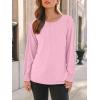 imageAUTOMET Womens Fall Fashion Long Sleeve Shirts Dressy Casual Pleated Basic Trendy Tops Winter Clothes 2025Pink