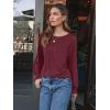 imageAUTOMET Womens Fall Fashion Long Sleeve Shirts Dressy Casual Pleated Basic Trendy Tops Winter Clothes 2025Wine Red