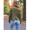 imageAUTOMET Womens Faux Leather Jackets Suede Fall Fashion 2025 Outfits Winter Clothes Open Front Cropped Coat OutwearArmygreen