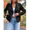 imageAUTOMET Womens Faux Leather Jackets Suede Fall Fashion 2025 Outfits Winter Clothes Open Front Cropped Coat OutwearBlack