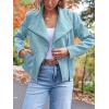 imageAUTOMET Womens Faux Leather Jackets Suede Fall Fashion 2025 Outfits Winter Clothes Open Front Cropped Coat OutwearBluegreen