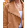 imageAUTOMET Womens Faux Leather Jackets Suede Fall Fashion 2025 Outfits Winter Clothes Open Front Cropped Coat OutwearBrown