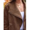imageAUTOMET Womens Faux Leather Jackets Suede Fall Fashion 2025 Outfits Winter Clothes Open Front Cropped Coat OutwearCamel