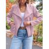 imageAUTOMET Womens Faux Leather Jackets Suede Fall Fashion 2025 Outfits Winter Clothes Open Front Cropped Coat OutwearDarkpink