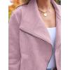 imageAUTOMET Womens Faux Leather Jackets Suede Fall Fashion 2025 Outfits Winter Clothes Open Front Cropped Coat OutwearDarkpink