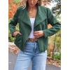 imageAUTOMET Womens Faux Leather Jackets Suede Fall Fashion 2025 Outfits Winter Clothes Open Front Cropped Coat OutwearGreen