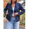imageAUTOMET Womens Faux Leather Jackets Suede Fall Fashion 2025 Outfits Winter Clothes Open Front Cropped Coat OutwearNavy