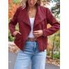 imageAUTOMET Womens Faux Leather Jackets Suede Fall Fashion 2025 Outfits Winter Clothes Open Front Cropped Coat OutwearWinered
