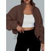 imageAUTOMET Womens Fleece Jackets Zip Up Oversized Sweatshirts Winter Clothes Long Sleeve Crop Sherpa Fall Outfits FashionBrown