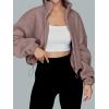 imageAUTOMET Womens Fleece Jackets Zip Up Oversized Sweatshirts Winter Clothes Long Sleeve Crop Sherpa Fall Outfits FashionCoffeegrey