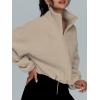 imageAUTOMET Womens Fleece Jackets Zip Up Oversized Sweatshirts Winter Clothes Long Sleeve Crop Sherpa Fall Outfits FashionKhaki