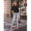 imageAUTOMET Womens Long Sleeve Shirts Pleated Crew Neck Casual Fall Fashion Tops Loose Fit Lightweight Girls Outfits ClothesBlack