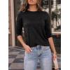 imageAUTOMET Womens Long Sleeve Shirts Pleated Crew Neck Casual Fall Fashion Tops Loose Fit Lightweight Girls Outfits ClothesBlack