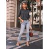 imageAUTOMET Womens Long Sleeve Shirts Pleated Crew Neck Casual Fall Fashion Tops Loose Fit Lightweight Girls Outfits ClothesBlackgrey