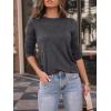 imageAUTOMET Womens Long Sleeve Shirts Pleated Crew Neck Casual Fall Fashion Tops Loose Fit Lightweight Girls Outfits ClothesBlackgrey