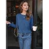 imageAUTOMET Womens Long Sleeve Shirts Pleated Crew Neck Casual Fall Fashion Tops Loose Fit Lightweight Girls Outfits ClothesBlue