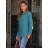 imageAUTOMET Womens Long Sleeve Shirts Pleated Crew Neck Casual Fall Fashion Tops Loose Fit Lightweight Girls Outfits ClothesBluegreen