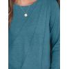 imageAUTOMET Womens Long Sleeve Shirts Pleated Crew Neck Casual Fall Fashion Tops Loose Fit Lightweight Girls Outfits ClothesBluegreen