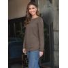 imageAUTOMET Womens Long Sleeve Shirts Pleated Crew Neck Casual Fall Fashion Tops Loose Fit Lightweight Girls Outfits ClothesCoffeegrey