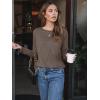 imageAUTOMET Womens Long Sleeve Shirts Pleated Crew Neck Casual Fall Fashion Tops Loose Fit Lightweight Girls Outfits ClothesCoffeegrey
