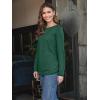 imageAUTOMET Womens Long Sleeve Shirts Pleated Crew Neck Casual Fall Fashion Tops Loose Fit Lightweight Girls Outfits ClothesDarkgreen