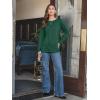 imageAUTOMET Womens Long Sleeve Shirts Pleated Crew Neck Casual Fall Fashion Tops Loose Fit Lightweight Girls Outfits ClothesDarkgreen