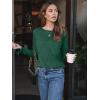 imageAUTOMET Womens Long Sleeve Shirts Pleated Crew Neck Casual Fall Fashion Tops Loose Fit Lightweight Girls Outfits ClothesDarkgreen