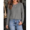 imageAUTOMET Womens Long Sleeve Shirts Pleated Crew Neck Casual Fall Fashion Tops Loose Fit Lightweight Girls Outfits ClothesGrey