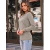 imageAUTOMET Womens Long Sleeve Shirts Pleated Crew Neck Casual Fall Fashion Tops Loose Fit Lightweight Girls Outfits ClothesKhaki
