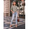 imageAUTOMET Womens Long Sleeve Shirts Pleated Crew Neck Casual Fall Fashion Tops Loose Fit Lightweight Girls Outfits ClothesKhaki