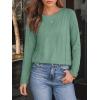 imageAUTOMET Womens Long Sleeve Shirts Pleated Crew Neck Casual Fall Fashion Tops Loose Fit Lightweight Girls Outfits ClothesLightgreen