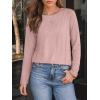 imageAUTOMET Womens Long Sleeve Shirts Pleated Crew Neck Casual Fall Fashion Tops Loose Fit Lightweight Girls Outfits ClothesPink