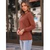 imageAUTOMET Womens Long Sleeve Shirts Pleated Crew Neck Casual Fall Fashion Tops Loose Fit Lightweight Girls Outfits ClothesRust