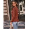 imageAUTOMET Womens Long Sleeve Shirts Pleated Crew Neck Casual Fall Fashion Tops Loose Fit Lightweight Girls Outfits ClothesRust