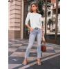 imageAUTOMET Womens Long Sleeve Shirts Pleated Crew Neck Casual Fall Fashion Tops Loose Fit Lightweight Girls Outfits ClothesWhite