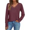 imageAUTOMET Long Sleeve T Shirts for Women Lace V Neck Casual Cute Tops Loose Fit Fall Winter Basic ClothingWinered
