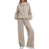 imageAUTOMET Lounge Sets for Women Sweatsuits 2 Piece Outfits 2025 Fall Drawstring Sweatshirt Wide Leg Sweatpants TracksuitCoffeegrey