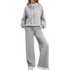 imageAUTOMET Lounge Sets for Women Sweatsuits 2 Piece Outfits 2025 Fall Drawstring Sweatshirt Wide Leg Sweatpants TracksuitGrey
