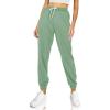 imageAUTOMET Womens Cinch Bottom Sweatpants Athletic Joggers Lounge Pants with PocketsBean Green
