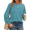 imageAUTOMET Womens Fall Fashion Long Sleeve Shirts Dressy Casual Pleated Basic Trendy Tops Winter Clothes 2025Cyan