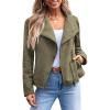 imageAUTOMET Womens Faux Leather Jackets Suede Fall Fashion 2025 Outfits Winter Clothes Open Front Cropped Coat OutwearArmygreen