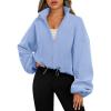 imageAUTOMET Womens Fleece Jackets Zip Up Oversized Sweatshirts Winter Clothes Long Sleeve Crop Sherpa Fall Outfits FashionLightblue