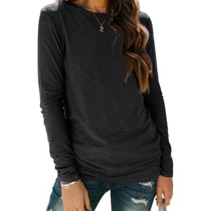 imageAUTOMET Spring Tops Womens Long Sleeve Shirts Workout Plus Size Tees Fall Outfits Clothes 202501black