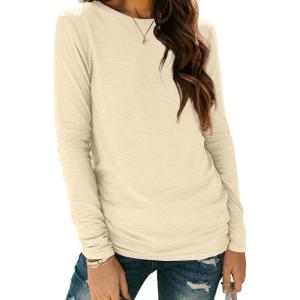 imageAUTOMET Spring Tops Womens Long Sleeve Shirts Workout Plus Size Tees Fall Outfits Clothes 202501cream