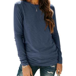 imageAUTOMET Spring Tops Womens Long Sleeve Shirts Workout Plus Size Tees Fall Outfits Clothes 202501darkblue
